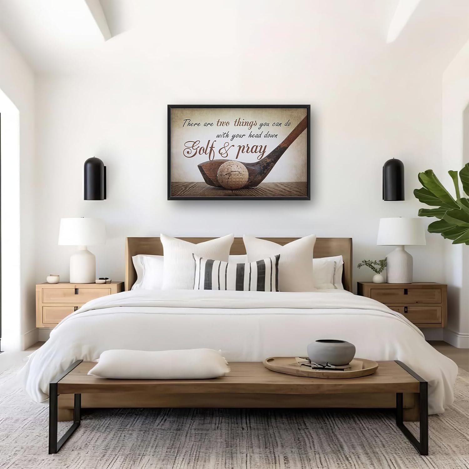 Golf Living Room Large Wall Art Sports Framed Canvas Wall Decor Motivational Quotes Pictures Print Painting Modern Home Decoration Giant Extra Large Artwork for Bedroom Bathroom Office 24"x36"