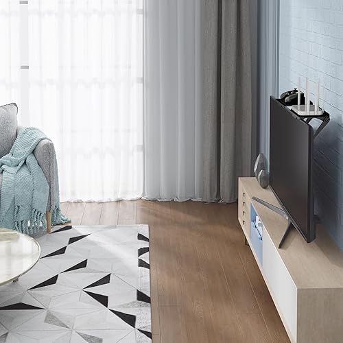 Miniatura 10 de WALI Estante superior de TV de 2 piezas, estante superior ajustable de 12 pulgadas para monitor con capacidad para hasta 13.2 libras, estante de