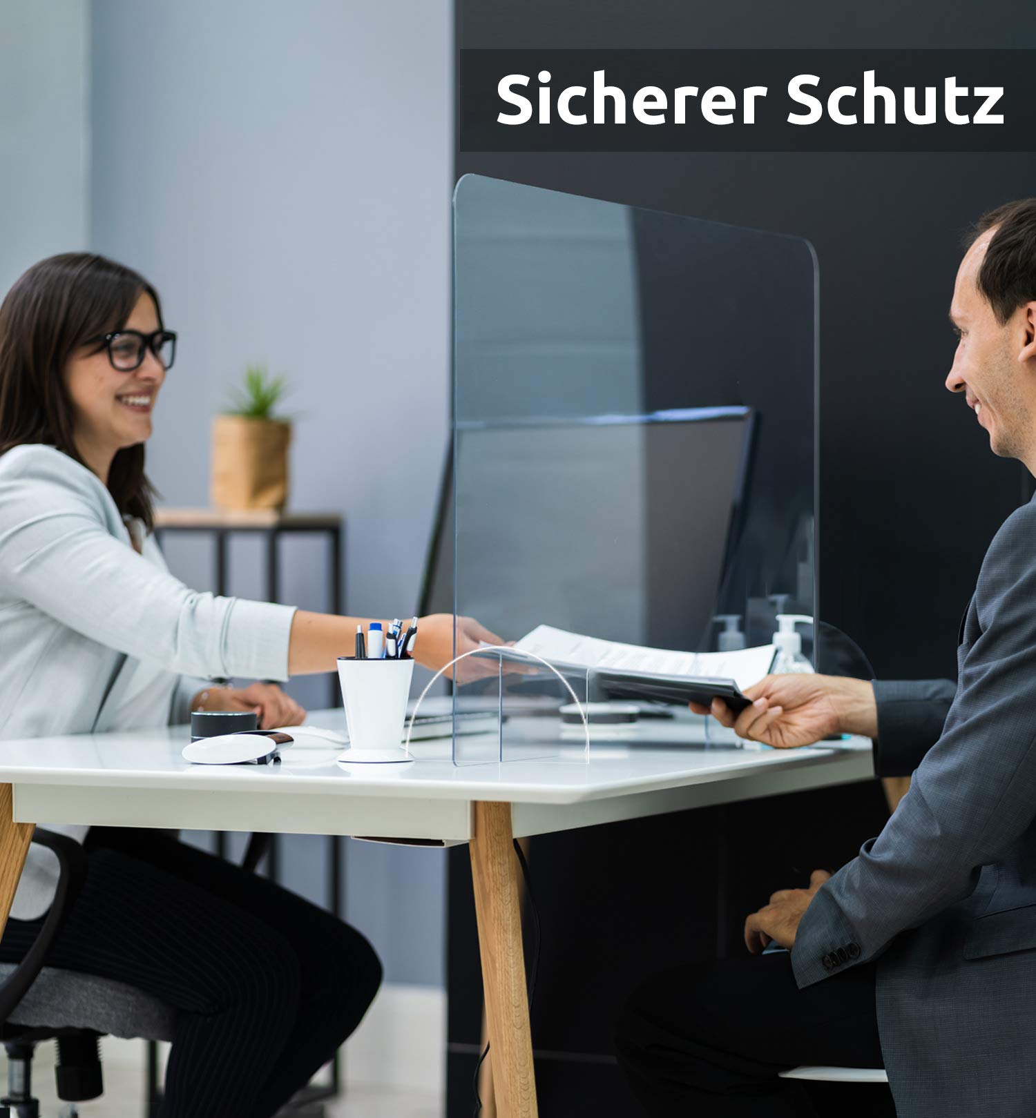 MyMAXXI | Selbststehender Spuckschutz Aufsteller aus 5mm Acrylglas standfest glasklar 130x90 cm Hygieneschutz | acrylic spit protection | Acryl Trennwand | Niesschutz Hustenschutz | Hygieneschutzwand