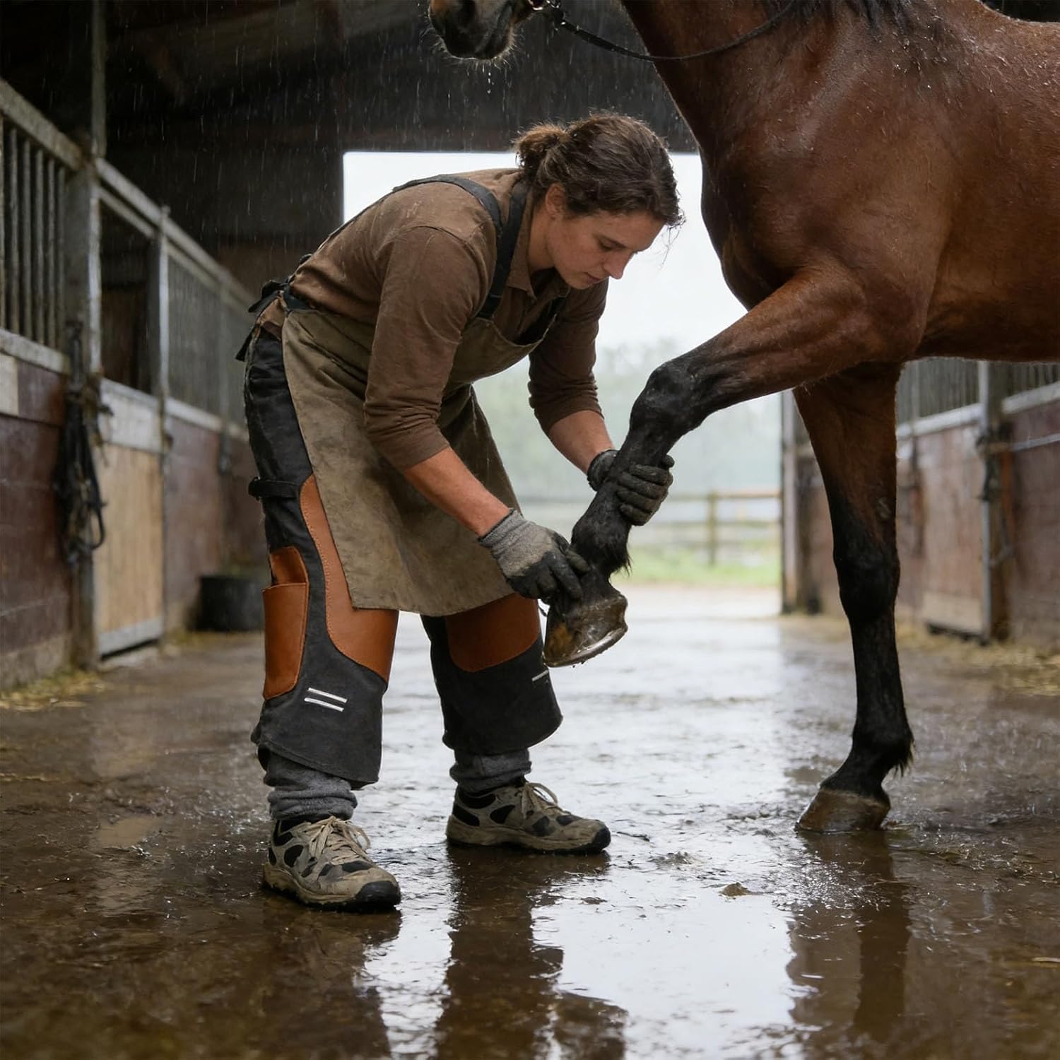 Comfortable Ergonomic Apron for Long Horse Hoofs Trimming Providing Freedoms Movement and Reduced Fatigue Professional Apron