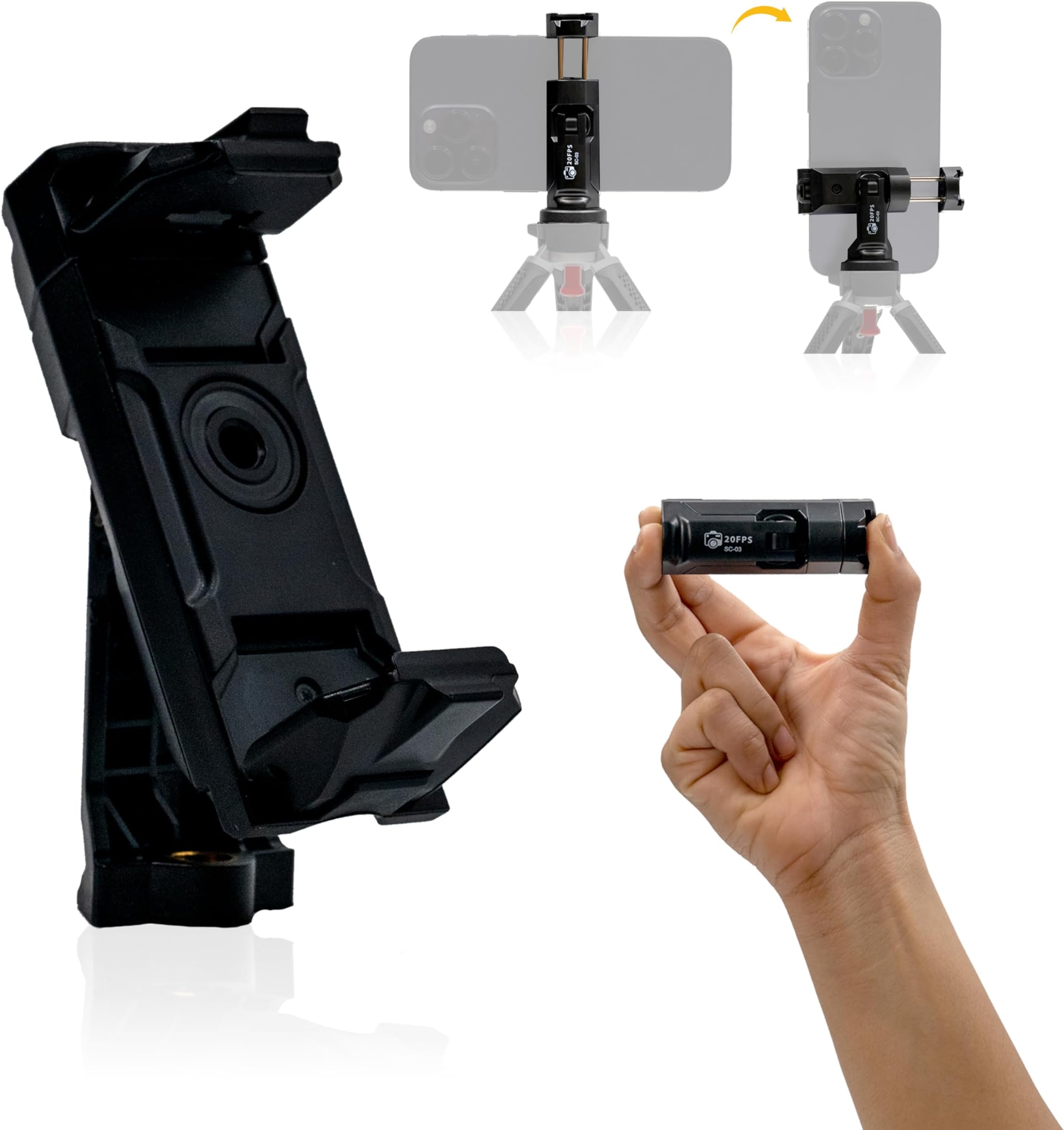 Buy Hiffin Universal Tripod Mount Adapter Clip with Adjustable Clamp for Mobile Phone