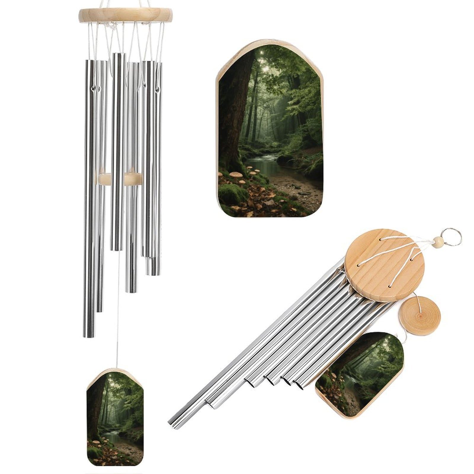 Carillon à vent de deuil et souvenir | Cadeau commémoratif jardin et terrasse 52 cm