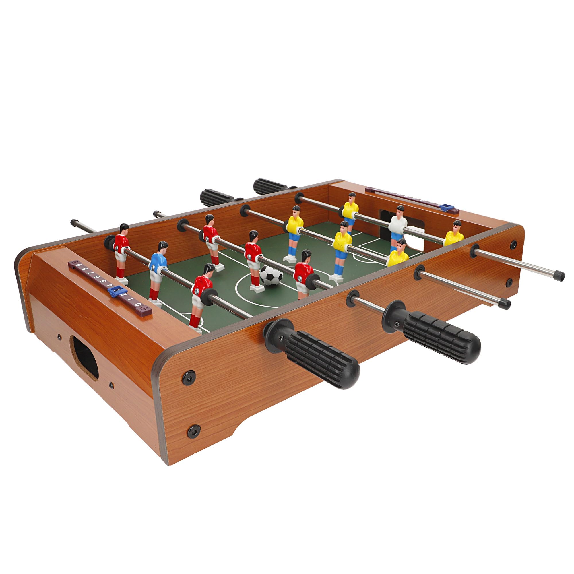 ColorBaby CB Games Futbolín Mesa, Cuerpo Madera Resistente, 12 Jugadores, con marcadores manuales, para 2-​4 Personas, 50x31x9,​5 cm, Futbolines para niños, Fútbol niño, Juguetes 6 años (28513)