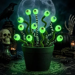 DIY Halloween Eyeball Branch Decor Kit,Glow Plastic Fake Eyeballs Multicolor Monster Eye Decor,Flowers Vintage Halloween Decor for Boys Girls Party Supplies
