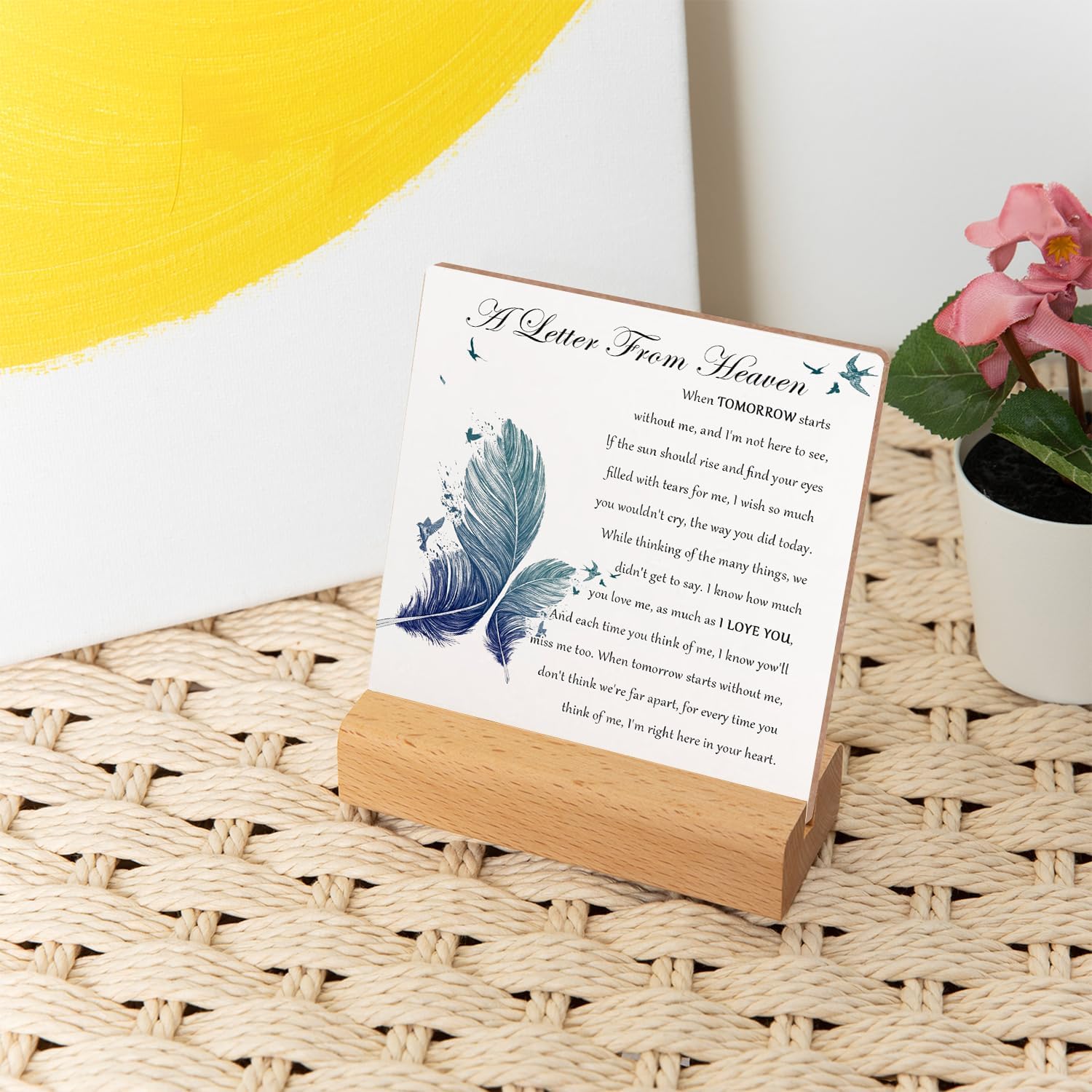 Bereavement Gift, Memorial Gifts for Loss of Loved One Loss of Family Member, Condolence Wood Sign With Wooden Stand, Sympathy Decor Sign Plaque, Sentimental Gifts for Home Table Decorations - Image 5
