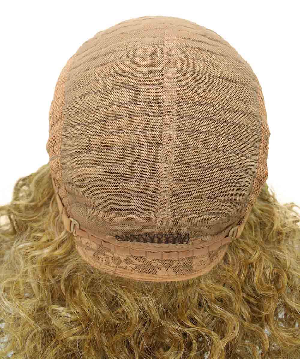 LUXLUXE Idia Curly 13 Inch Long 4X4 Hand-Tied Lace Front Wig, Heat Resistant Fiber, 20+ Shades of Natural, Dip Dyed, & Blended Colors (#P2763 - Blonde Blend)