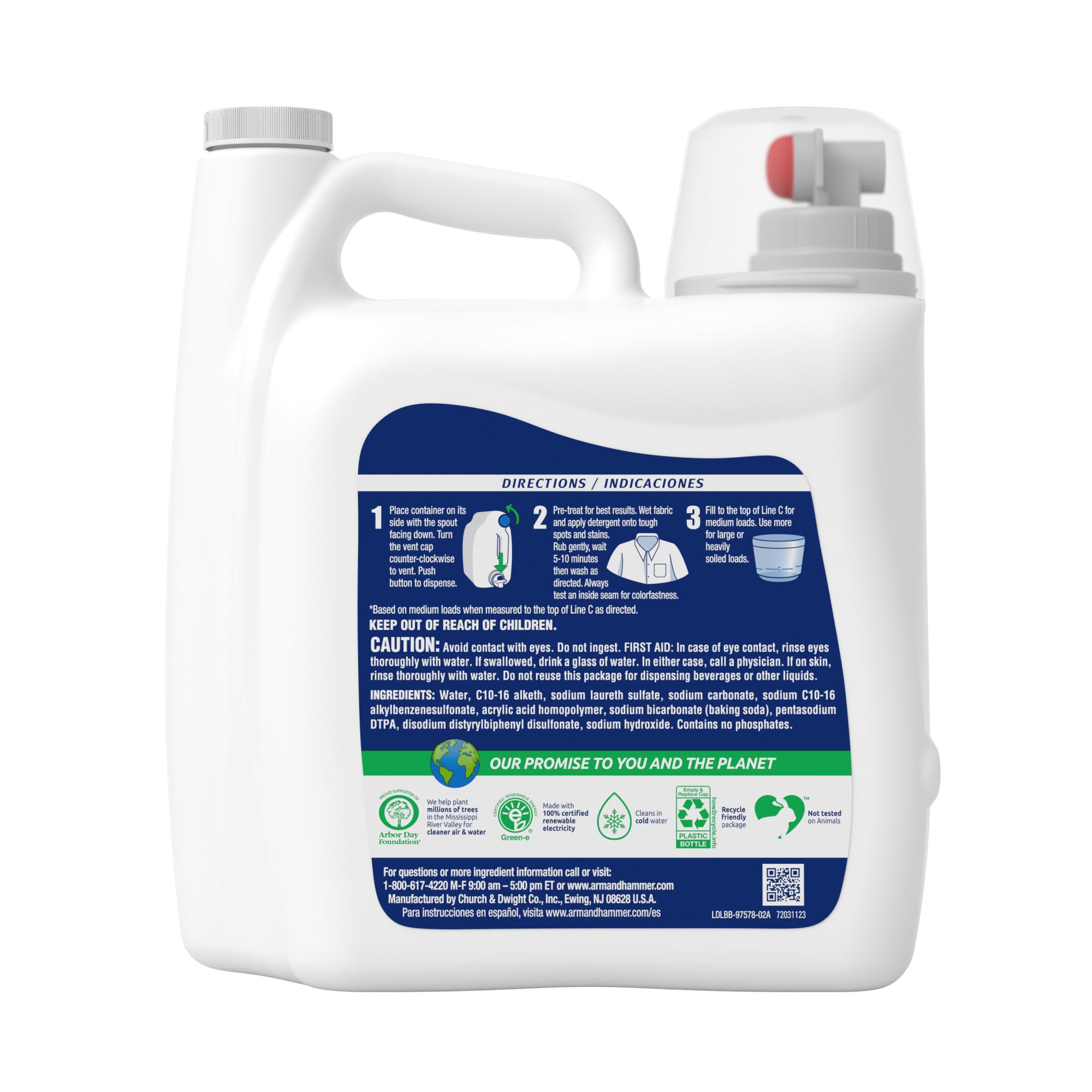 ARM & HAMMER Sensitive Skin Free Clear, 140 Loads Liquid Laundry Detergent, 140 Fl oz - Image 12