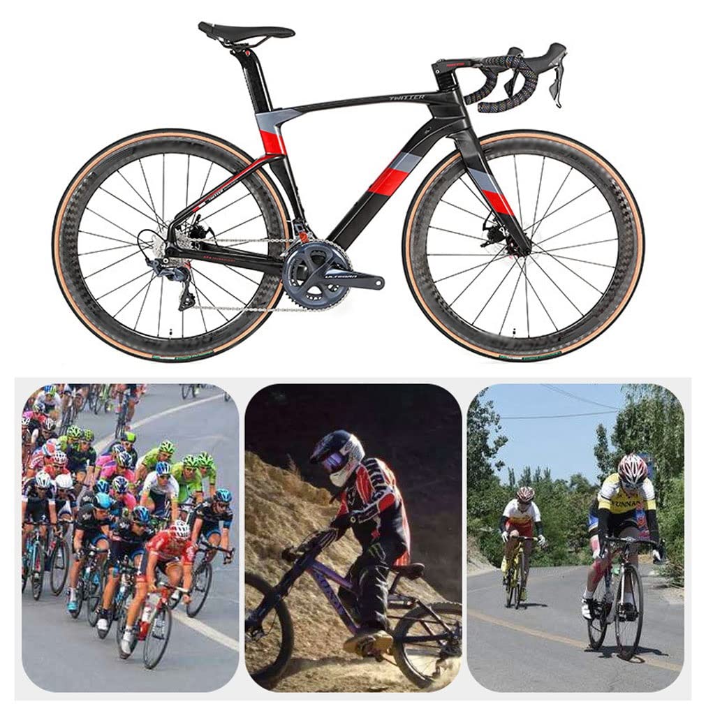 HIMALO Carbon Road Bike Frameset Disc Brake Racing Frame 45/48/51/54CM Full Internal Routing Frame Thru Axle 100/142mm Black Red Frame(51CM)