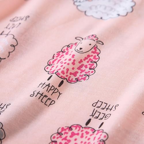 Miniatura 5 de Inadays Camisón de algodón para mujer, ropa de dormir de manga corta, camisón casual con estampado, vestido de dormir holgado y cómodo pijama