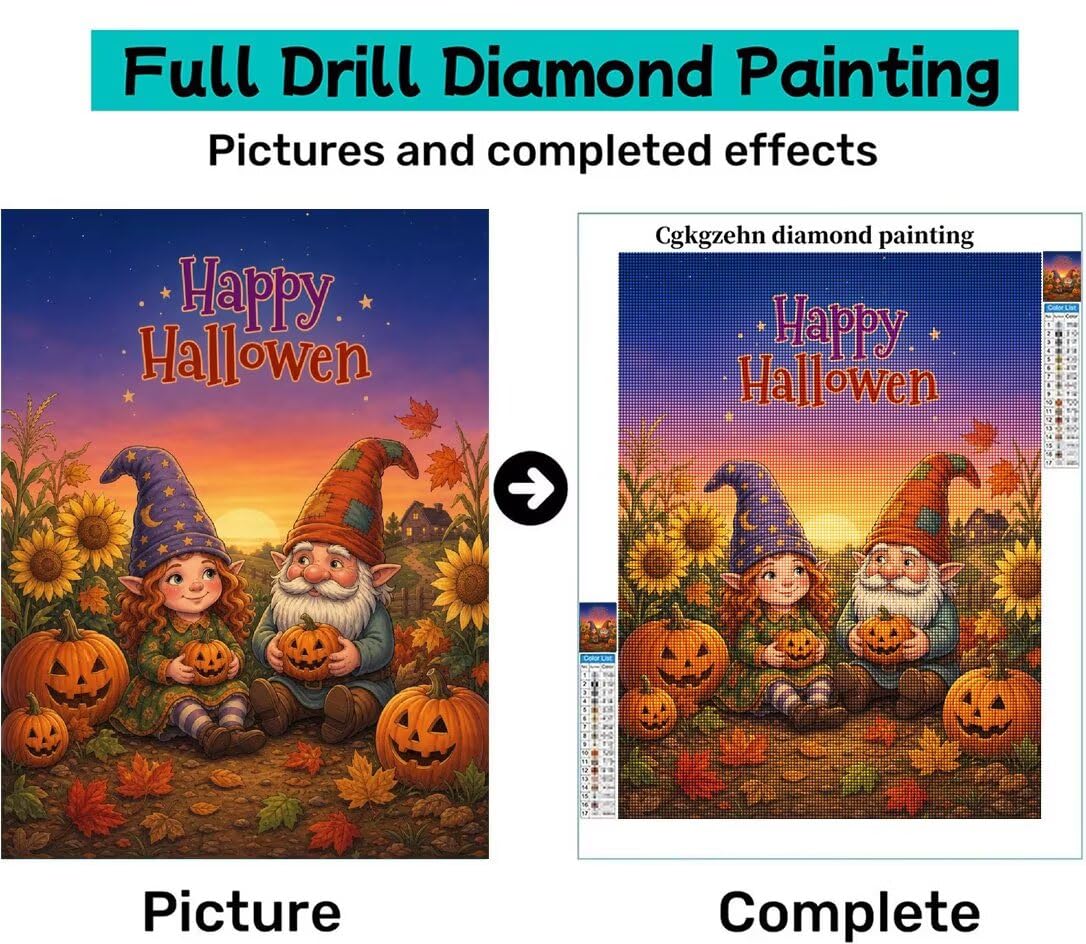 Diamond Painting Halloween Kit, Manualidad Creativa100x130cm C8-120