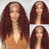 Vista 79 de Peluca de cabello humano ondulado profundo de 24 pulgadas, sin pegamento, sin encaje frontal, color borgoña #99J, peluca de cabello humano rizado