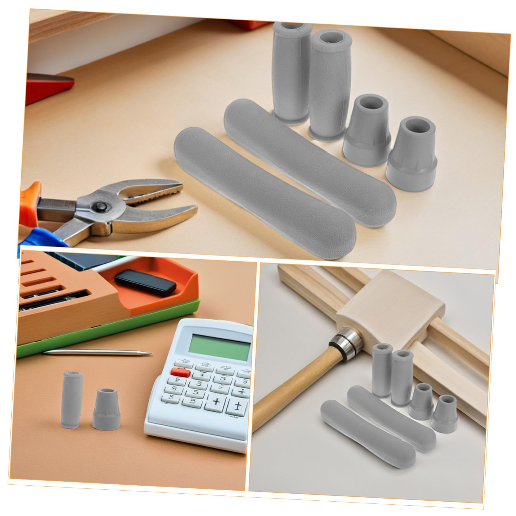 4 Set Kit Accessori per Stampelle con Cuscinetti Ascellari Morbidi Impugnature Ergonomiche Antiscivolo e Puntali in Gomma per Bastoni da Passeggio