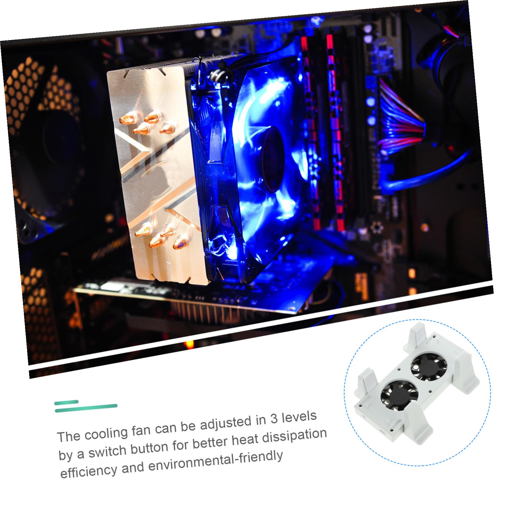 Tofficu Base de Ventilador de Enfriamiento con 3 Velocidades Ajustables y Doble Puerto USB, Soporte Vertical de Abs con Disipación de Calor y Luces LED para Carga