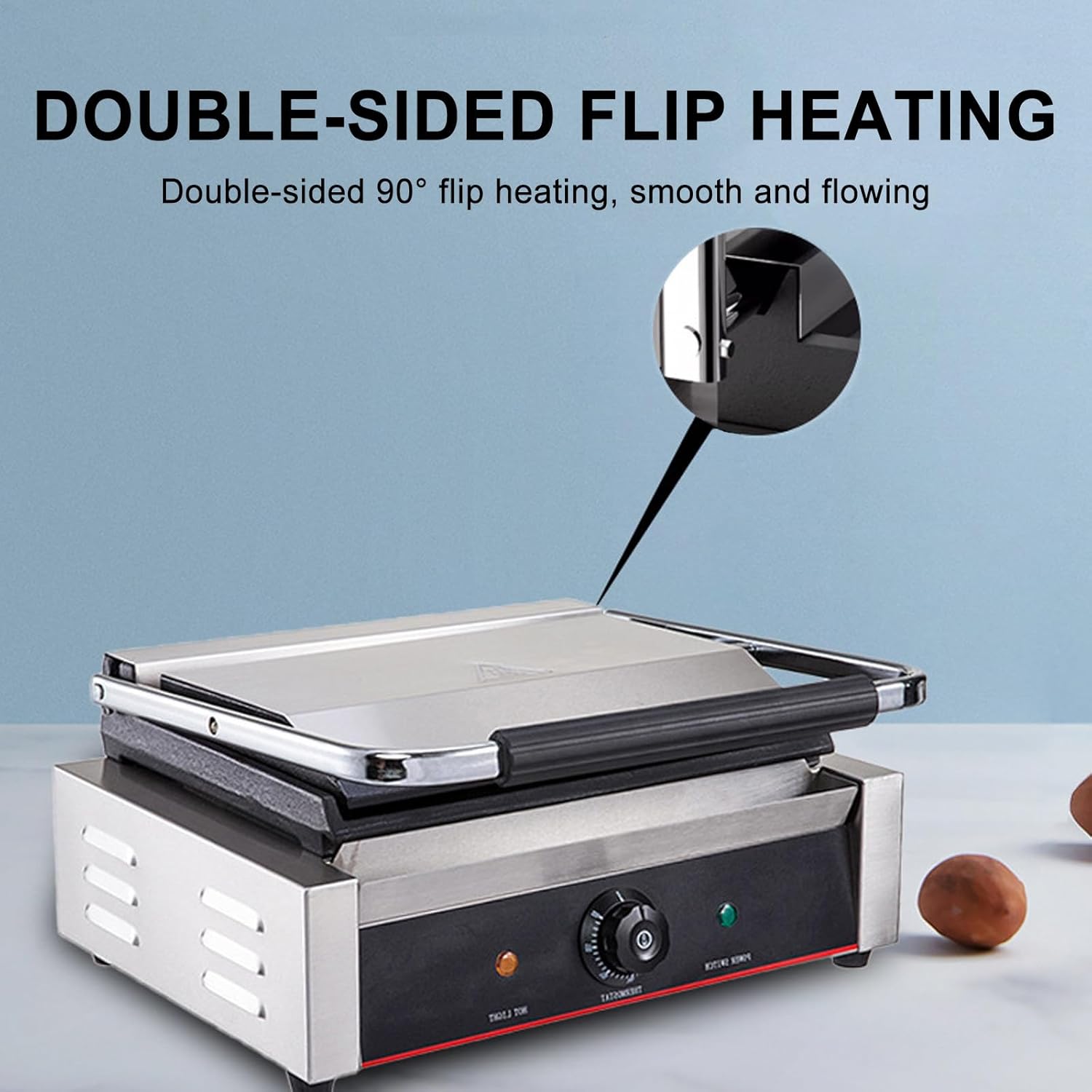 Panini Press Grill, Indoor Sandwich Maker, with Temperature Setting, Non-stick Steak Grill, with Removable Oil Tray, for Vegetables, Meats,811A-110V