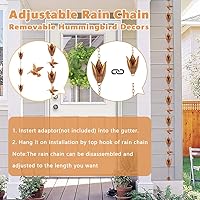 Vista 4 de Cadenas de lluvia negras para canalones, cadena ajustable para drenaje de aleros, Hierro