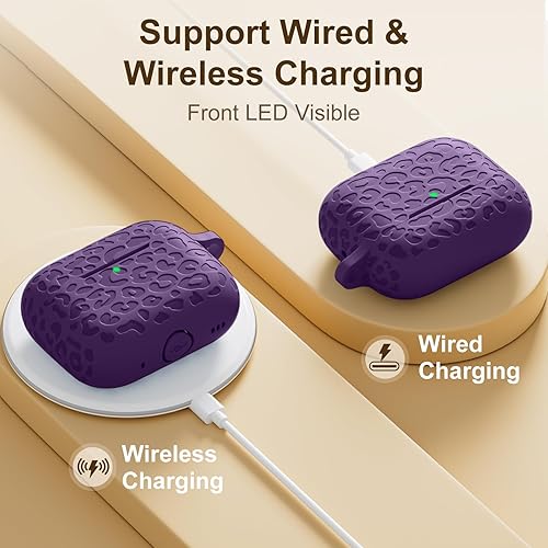 Vista 212 de Funda para Airpods de 2ª y 1ª, silicona suave, leopardo, compatible con Apple AirPods de 2ª/1ª generación de carga con llavero, a prueba de golpes