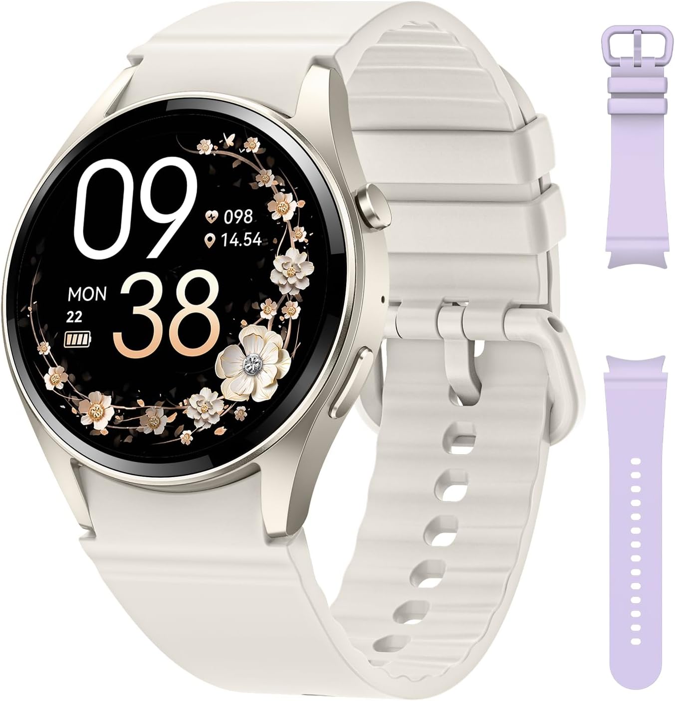 Smart Watches for Women/Men (Make/Answer Calls), Round Watch with Heart Rate/SpO2/Sleep Monitor, Health Tracker, 110+ Sport Modes Fitness Tracker Watch, Smartwatch for Android and iPhone with SMS