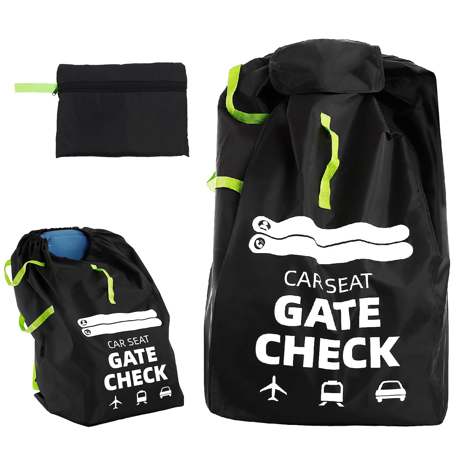Zorplex Autositz-Reisetasche für Flugzeug, Tragbare, wasserdichte Gate-Check-Tasche mit Schultergurt für Babyschale, Kindersitz & Booster, Transporttasche für Kinderreise