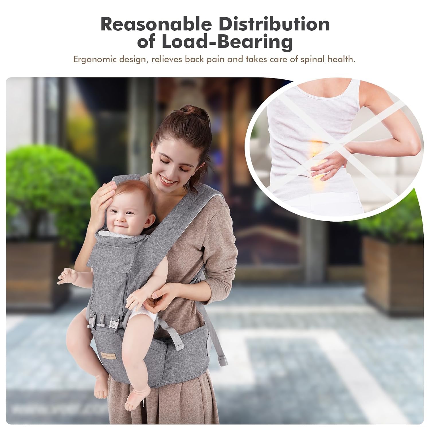 GAGAKU Babydrager voor baby's en peuters 0-36 maanden, eenvoudig te dragen, gezicht naar voren en achter te dragen, voor kinderen, zwart en donkergrijs