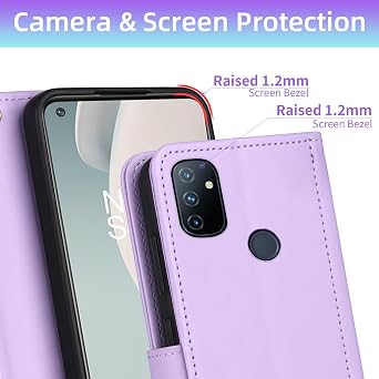 Argyle Wallet Case for OnePlus Nord N100 Card Slots Women Purple