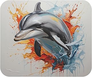 قاعدة ماوس 240 بتصميم دولفين تتميز بلمسة إبداعية لمكتبك متينة وناعمة ومضادة للانزلاق للاستخدام المكتبي والألعاب من ارتيستيك.