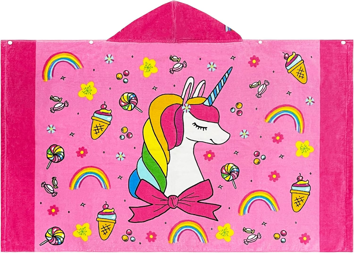 Kids Bath Towels, Kids Towel Girls Boys Hooded Beach,Bathroom,Pool Swim Towels 30 × 50 INCH Large Size Ultra Absorbent Cute Cartoon Animal Full Vitality 100% Cotton Wearable Wrap for Child