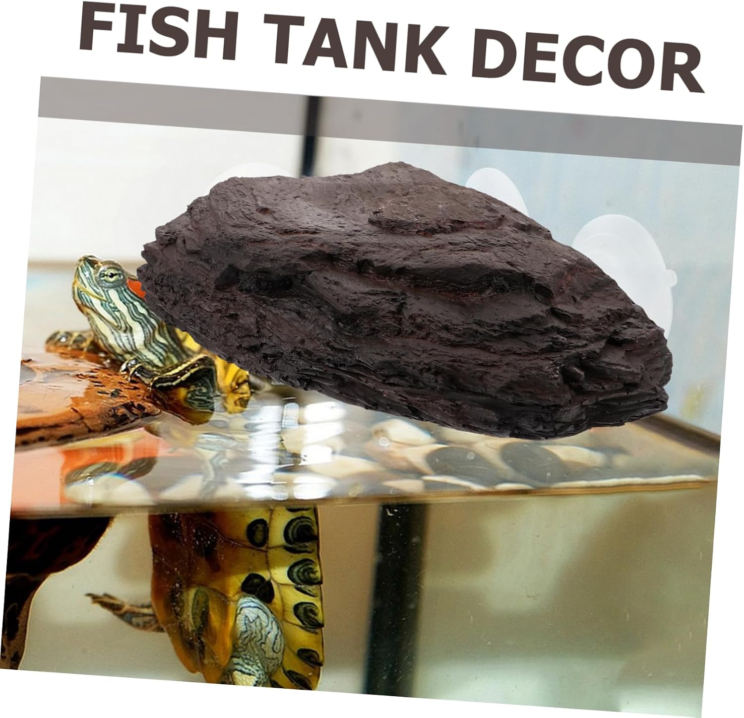 YARNOW Resin Turtle Basking Platform Rock for Fish Tank Climbing Decor