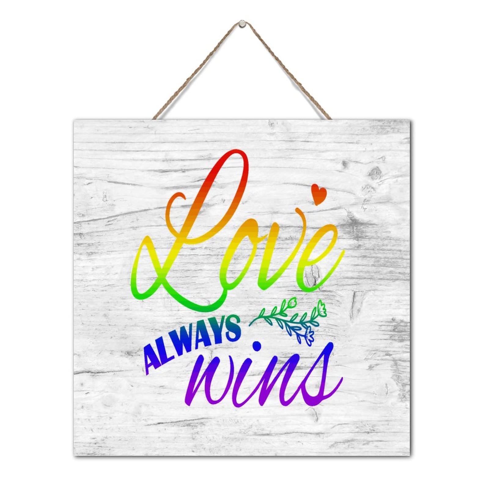 Décoration murale en bois Love Always Wins : Idée cadeau crémaillère