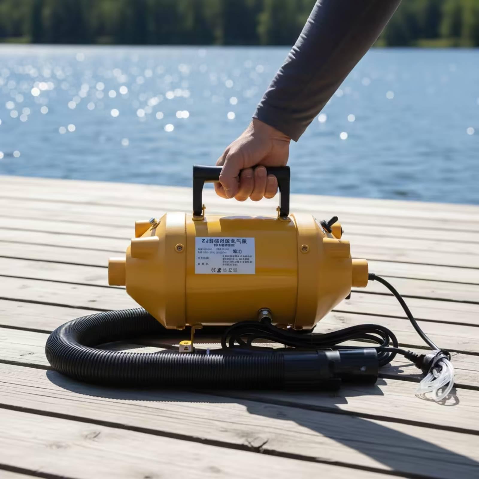 Pompa a Pressione Automatica Pompa Elettrica Gonfiatore Compressore Portatile con Tubo Flessibile E di Controllo Adatta per Tavole Barche Gonfiabili Materassini Attività All’aperto