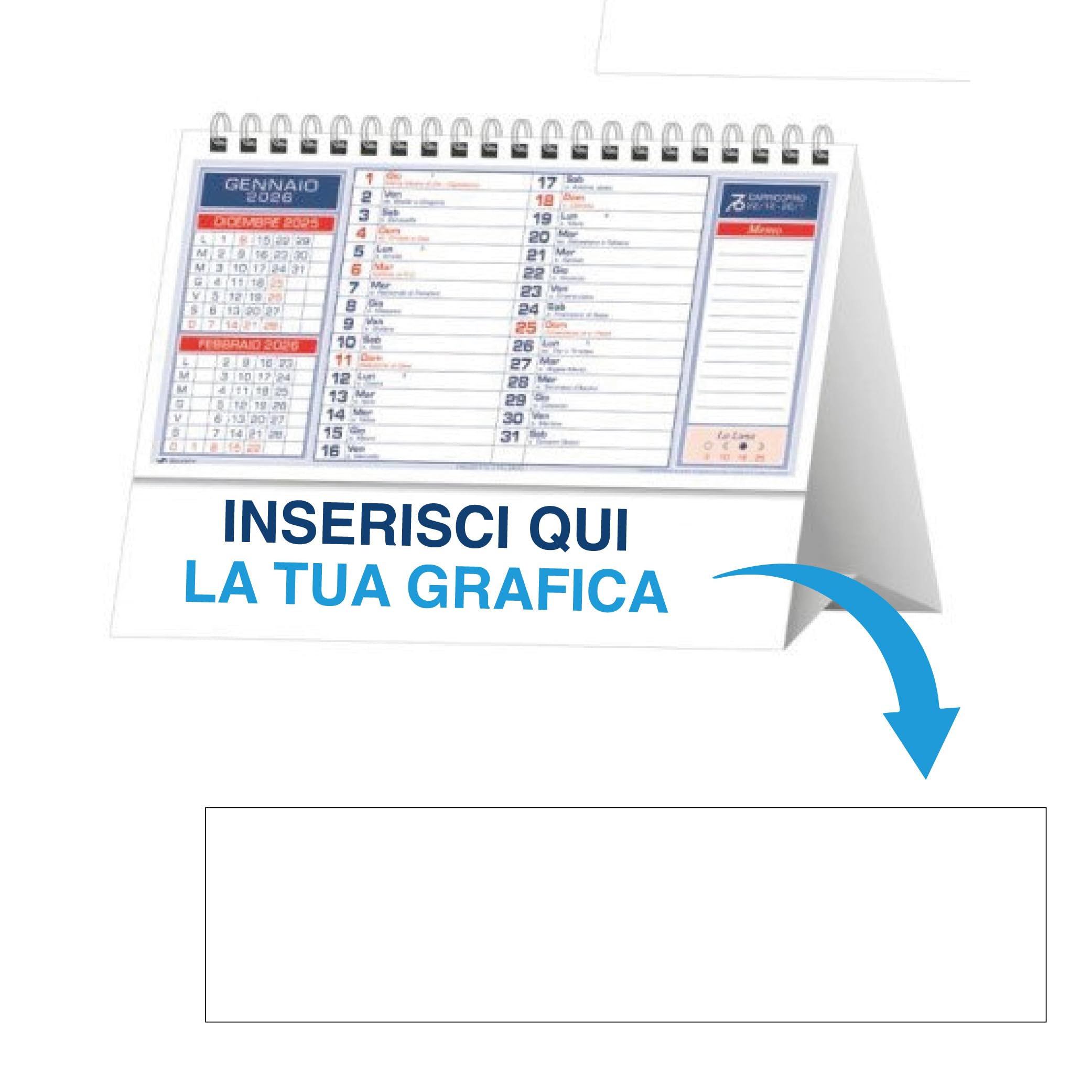 Combo Calendari da tavolo 2026 + Penne Personalizzabili 100+100 Organizza e Promuovi la Tua Attività in Modo Efficace – Ideale per Uffici, Case, Regali Aziendali, Studenti e Professionisti (Rosso)