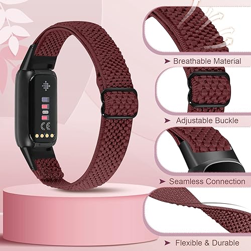 Miniatura 2 de Bandas elásticas de nailon solo compatibles con correas Fitbit Luxe para mujeres y hombres, correa deportiva transpirable ajustable de repuesto para