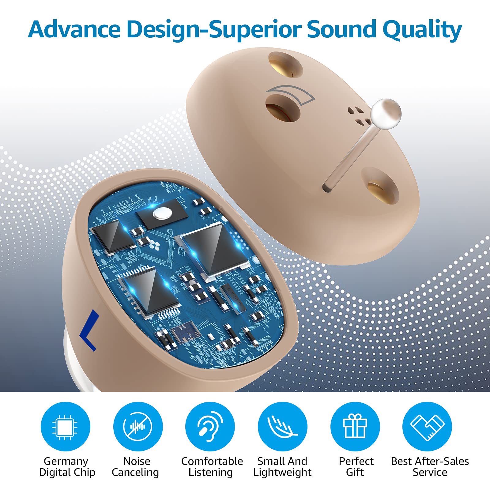 Hearing Aids for Seniors Rechargeable With Noise Cancelling, Nano