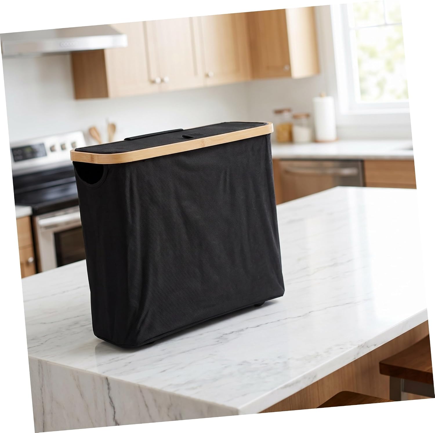 2pcs Toilet Paper Storage Bins with Window, Bamboo Cloth