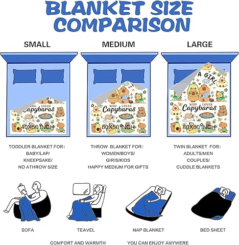 Miniatura 7 de Capybara - Manta de franela cálida con temática de Capibaras para amantes de Capybara, para amantes de Capybara, niñas, niños, mujeres, niños y