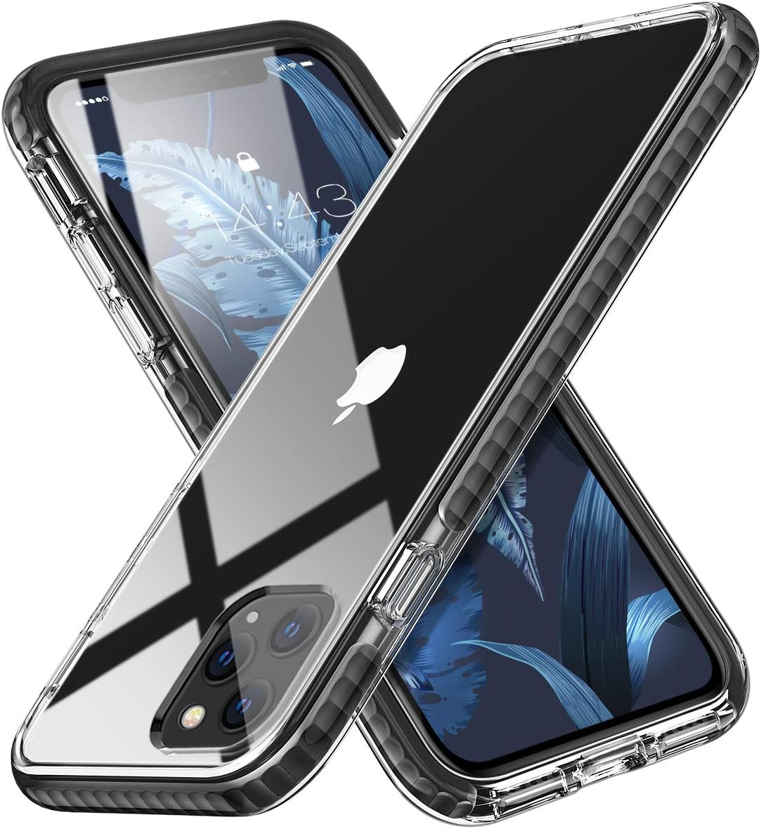 MATEPROX Compatible with iPhone 11 Pro Max Case Clear Thin Slim Crystal Transparent Cover Shockproof Bumper Case for iPhone 11 Pro Max 6.5 inch(Black)