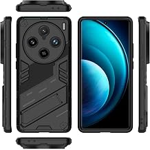 Smartphone Back Case Compatible with Vivo X100 Pro 5GDomestic Version Slim Case with Stand Kickstand PC & TPU Phone Case Cover,Rugged Shockproof Protective Cover Bracket Protective Shell Cover Bund