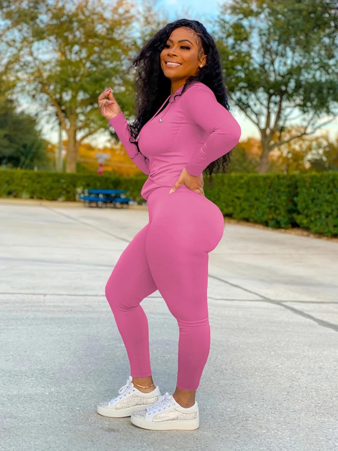 Mrskoala Two Piece Outfits For Women Workout Sets Long Sleeve Sweatsuit Tracksuits - Image 4