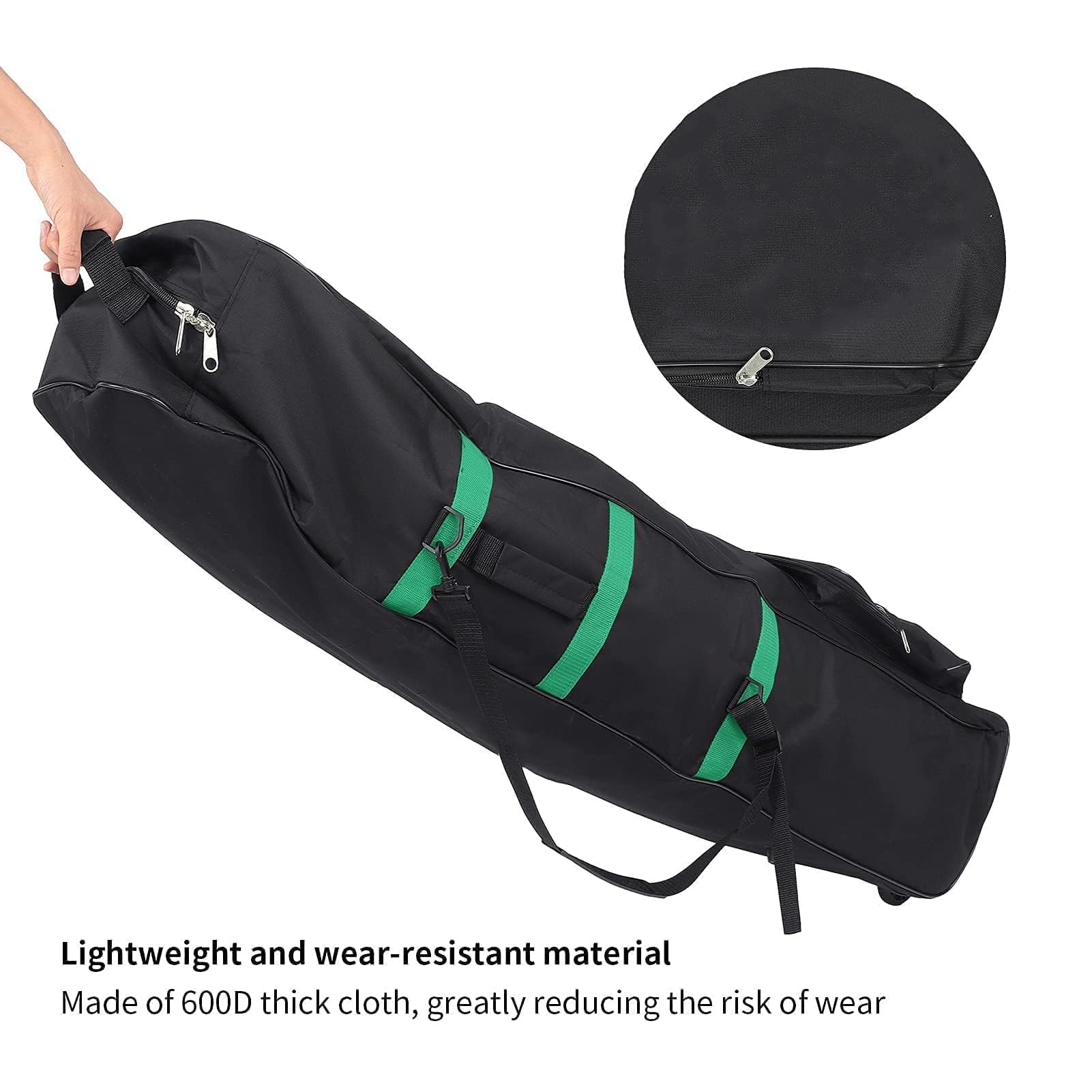 VBESTLIFE Sac de Voyage de Golf avec Roulettes Pliable 600D Oxford Vert