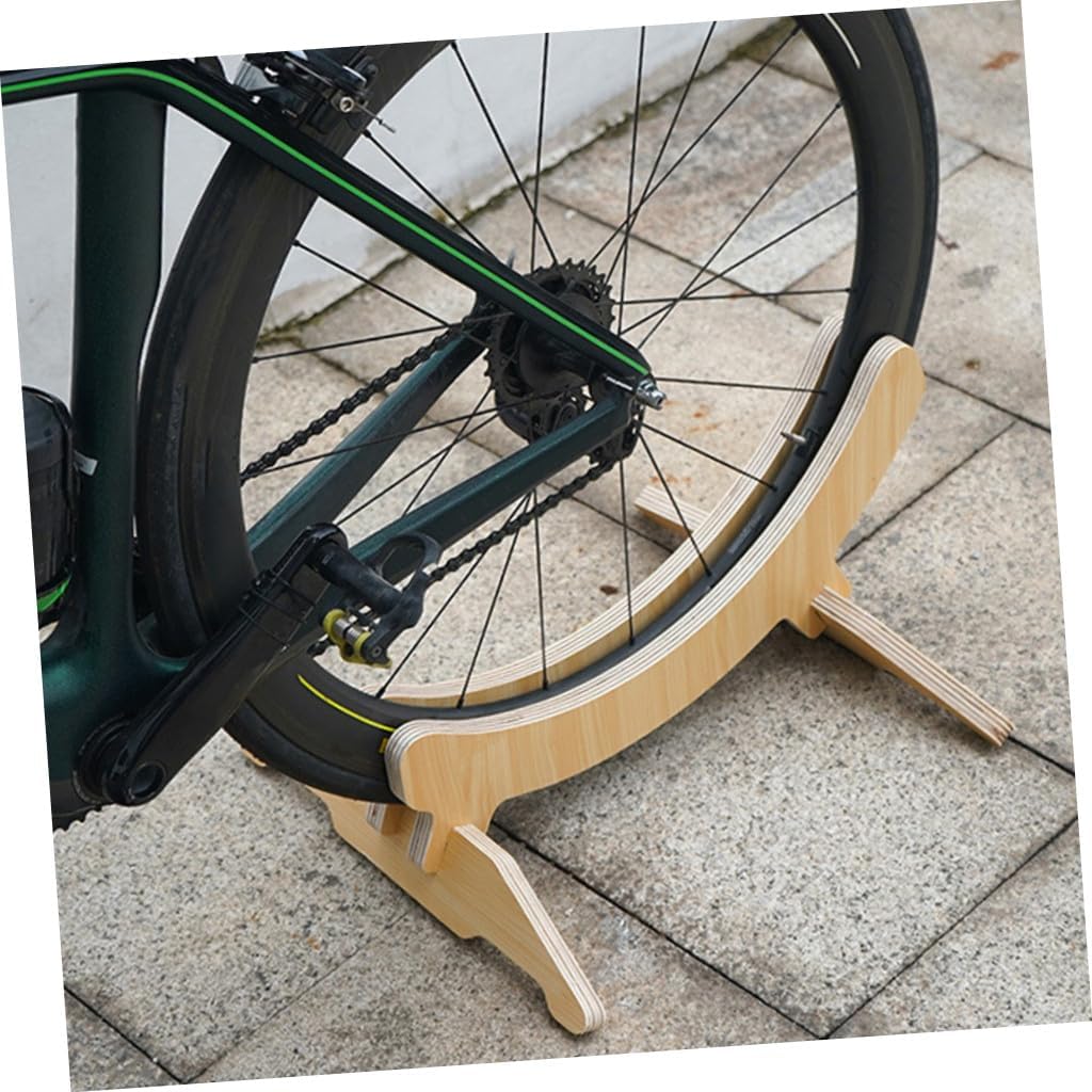 BESPORTBLE Wooden Parking Rack for Mountain Bike Adjustable Stand Non-slip Design Bike Holder Stand for Adult