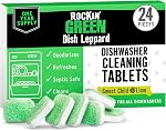 Rockin' Green Deep Cleaning and Deodorizing Tablets for Dishwashers, Washing Machines, and Garbage Disposals, Removes Odor and Residue (Garbage Disposal Cleaning Tablets, 24 Count)