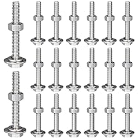 Vista 1 de Therwen Juego de 80 tornillos de cabeza hexagonal de acero inoxidable, tuercas, arandelas de bloqueo plano, pernos y tuercas gruesos de acero