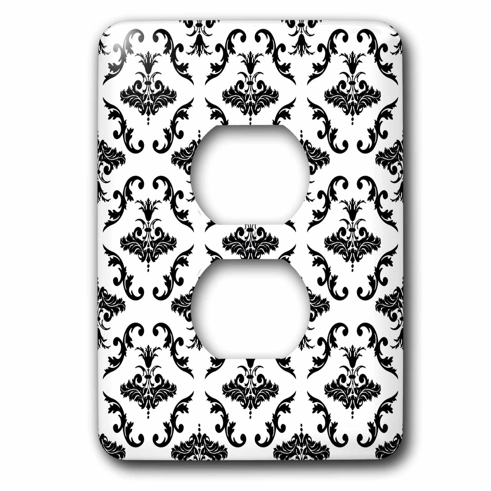 Housse de protection damassé noir 3dRose LSP_49884_6 pour interrupteur