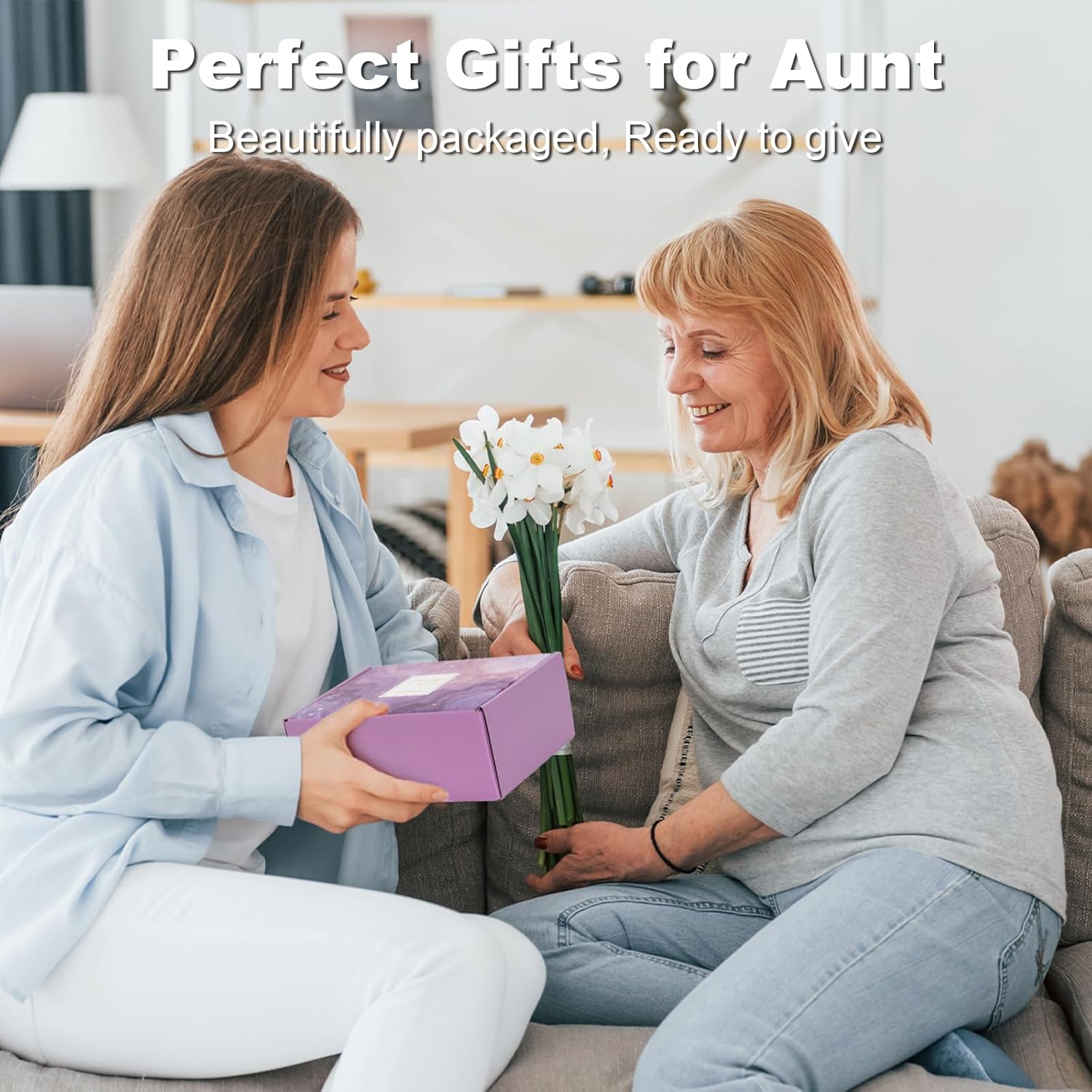 Aunt Gifts for Women, Best Auntie Brithday Gift Ideas Box from Niece Nephew, Promoted to New Auntie, Best Aunt Ever Tumbler Set Get Well Soon Self Care 7pcs Basket for Christmas, Mothers Day - Image 4
