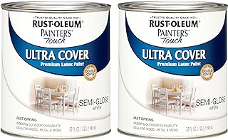 Rust-Oleum 1993502 Painter's Touch Latex Paint, Semi-Gloss White, 1 Quar...