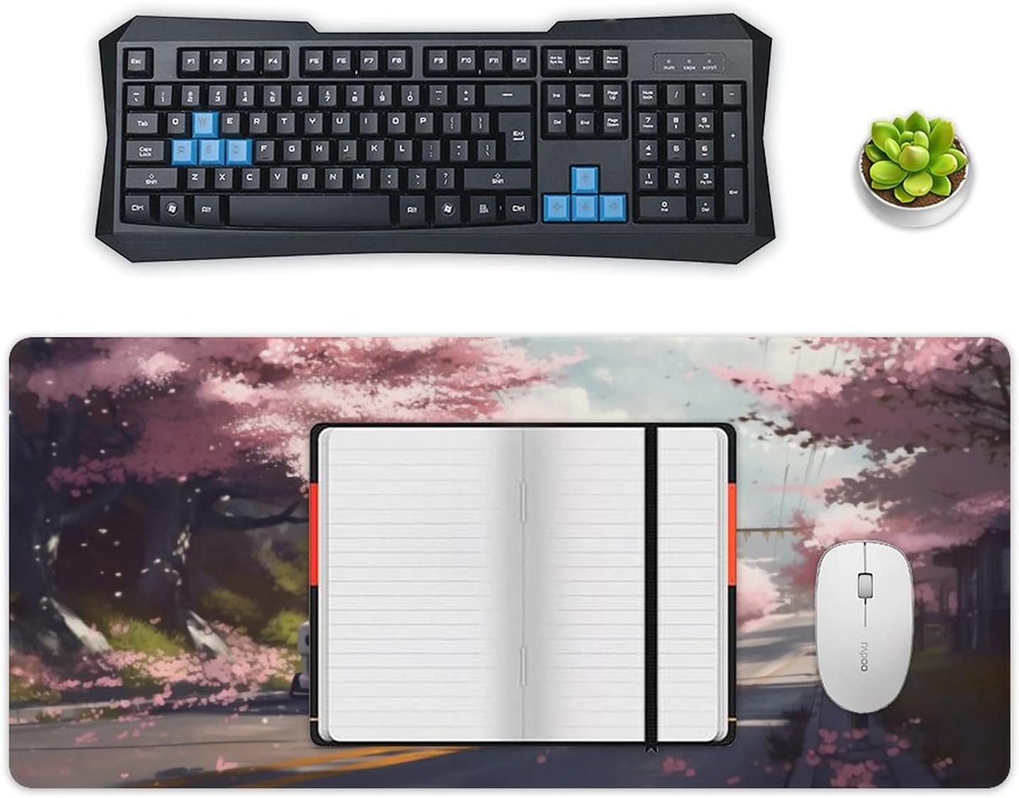 JDM Car Rx7 Cherry Blossom Desk Mat Mouse Pads Extended Desk Pad Gaming Mousepad Cute Office Desk Mats 40x90cm