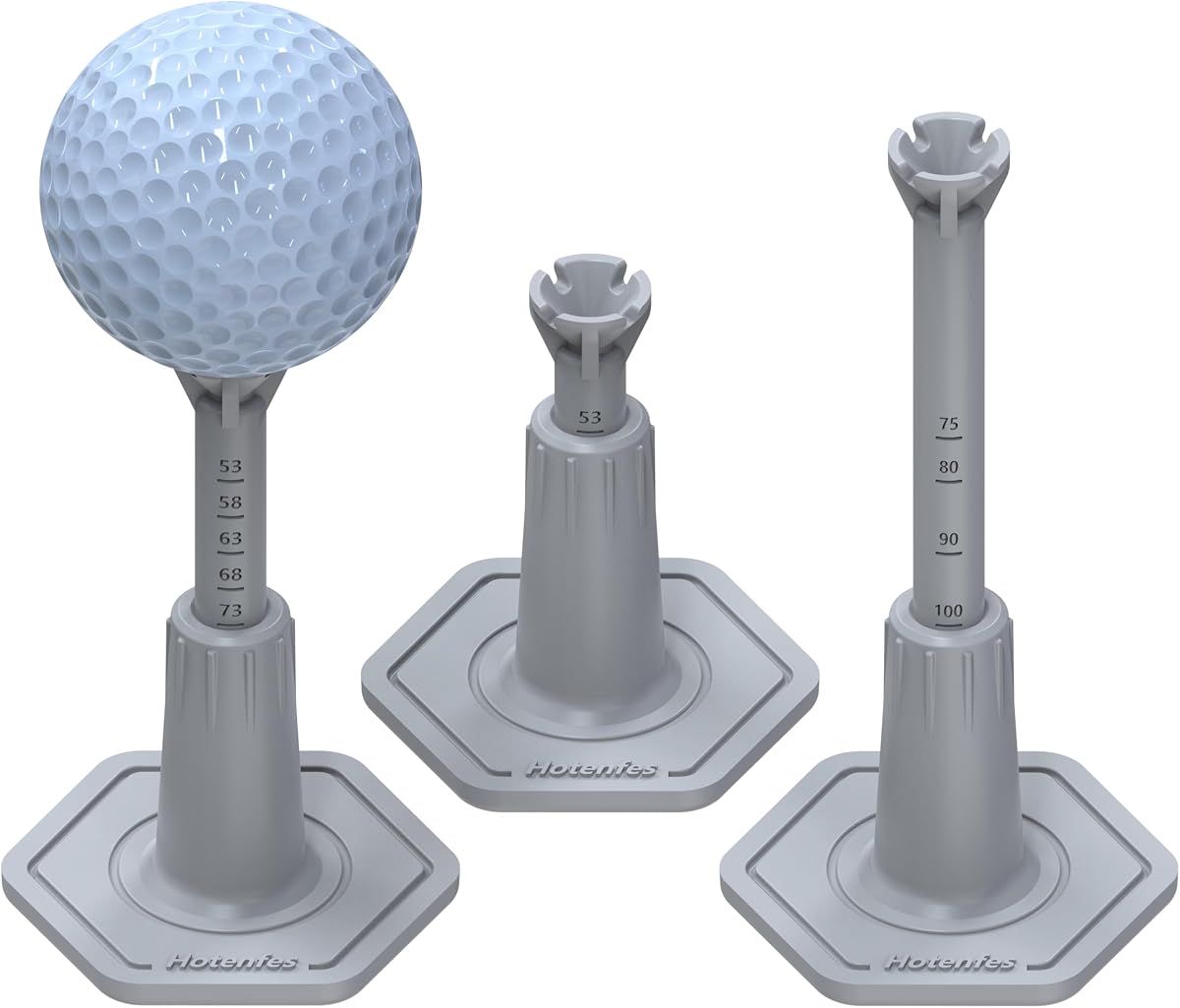 Adjustable Rubber Golf Tees for Mats, Driving Range & Simulator | 2 Pack Gray + 2 High Struts,Rubber,Adjustable,For Mats,Simulator,Driving Range Tee,3.9 Inch and 2.8 Inch,Indoor,Reusable