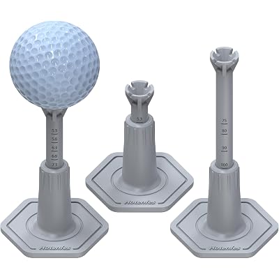 Adjustable Driving Range Golf Tee，Rubber Golf Simulator Tees for Mats，Indoor Golf & Outdoor Practice Accessories，3.9 Inch and 2.8 Inch （2 Pack Gray+2 High Struts）