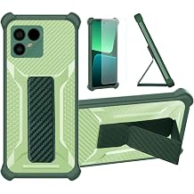 bojioderf Case Compatible for Fairphone 4 Fairphone4 5G Phone Case Cover [with Tempered Glass Screen Protector] Hybrid Case [Folding Support Magnetic] [Frosted Anti-Fingerprint] Green