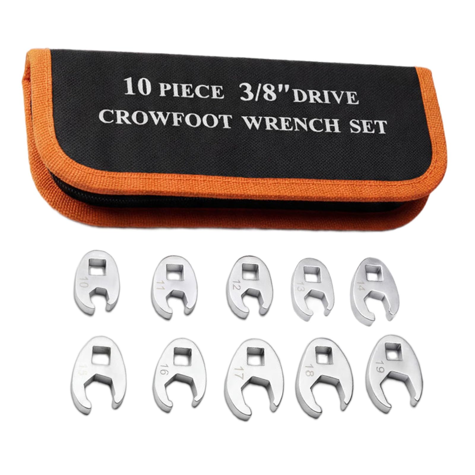 Netbiio Multicolor Assortment Of Practical Clawfoot Wrenches From 10Mm To 19Mm With 3/8 '' Drive To Efficiently Remove Nuts In Tight Spaces Crowfoot Wrench Set