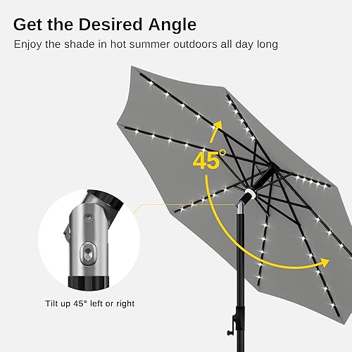 Vista 27 de EAST OAK PUB23003 - Juego de 4 placas base para sombrilla de patio con mortaja y junta de espiga para jardín, color negro
